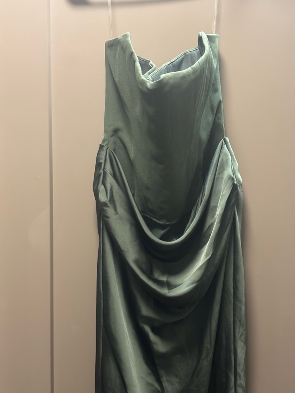 House of CB Persephone Dark Green Strapless Maxi Dress - Picture 4 of 6